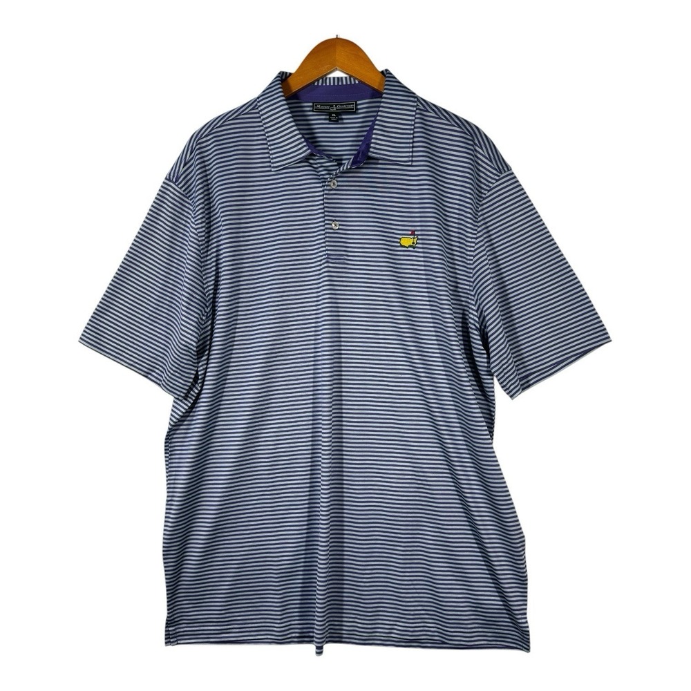 Masters Collection Polo Shirt Men XL Purple Blue Striped Augusta National Golf